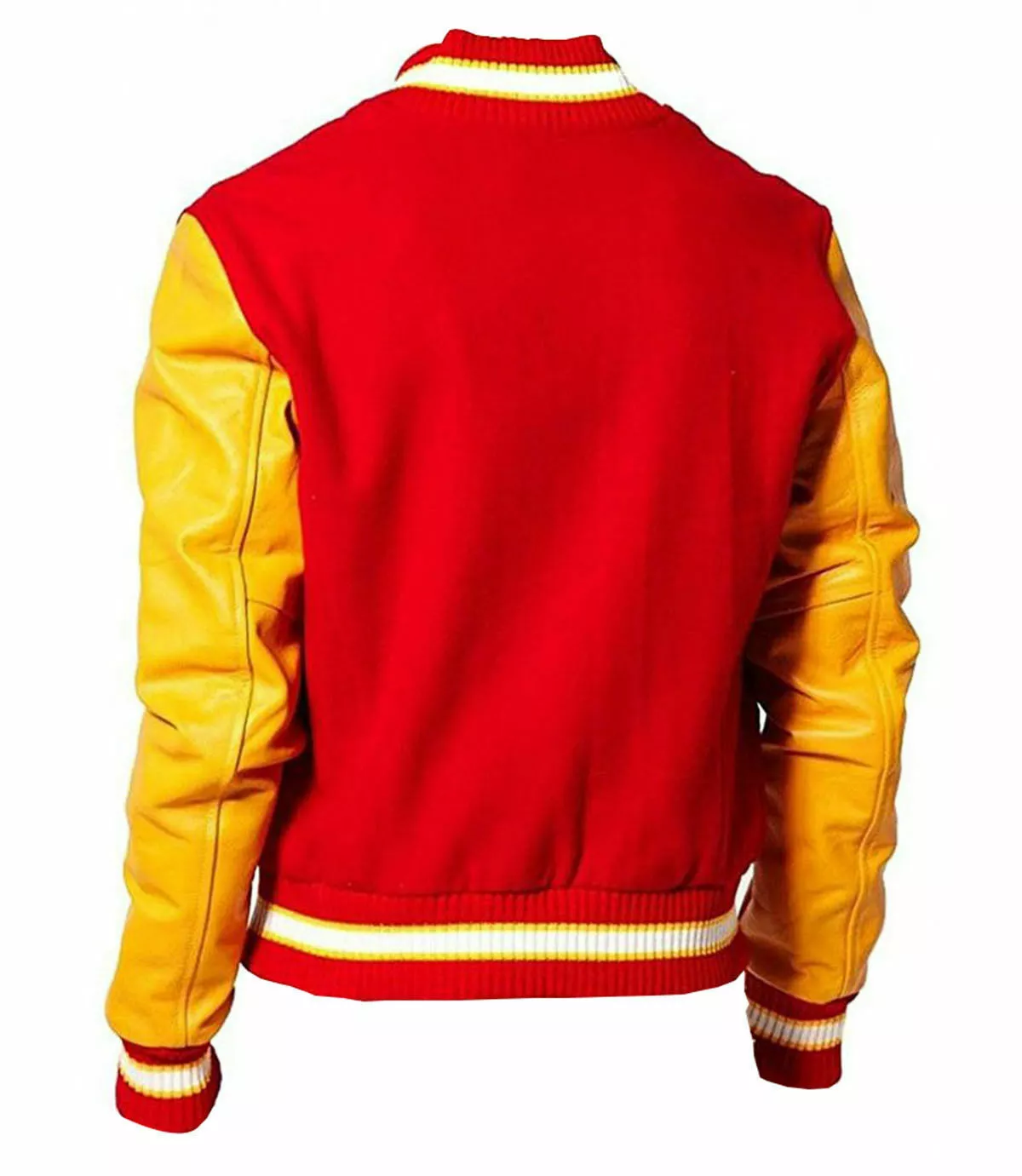Michael Jackson Thriller Varsity Bomber Jacket – Red & Yellow Thriller Letterman Style