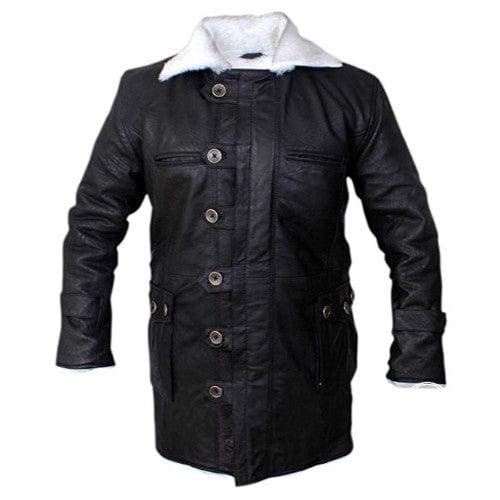 Long Length Swedish Long Leather Coat with White Shearling - MNCLeather