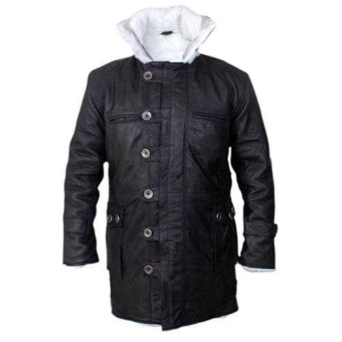 Long Length Swedish Long Leather Coat with White Shearling - MNCLeather