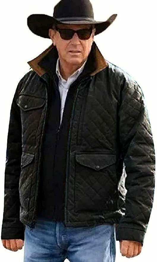 Men's Lightweight Quilted Black Crocodile Pattern Cotton Trucker Style Jacket - Button Closure Beige Collar Men's Outerwear Coat - MNCLeather