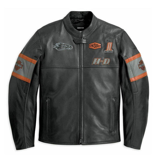 Men's Harley Davidson Screaming Eagle Cowhide Motorcycle Leather Jacket for Men