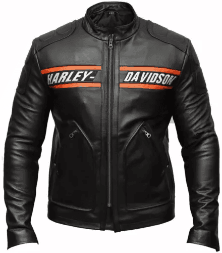 Harley Davidson Motorcycle Victoria Lane Cowhide Black Leather Jacket inspired by Gold Berg