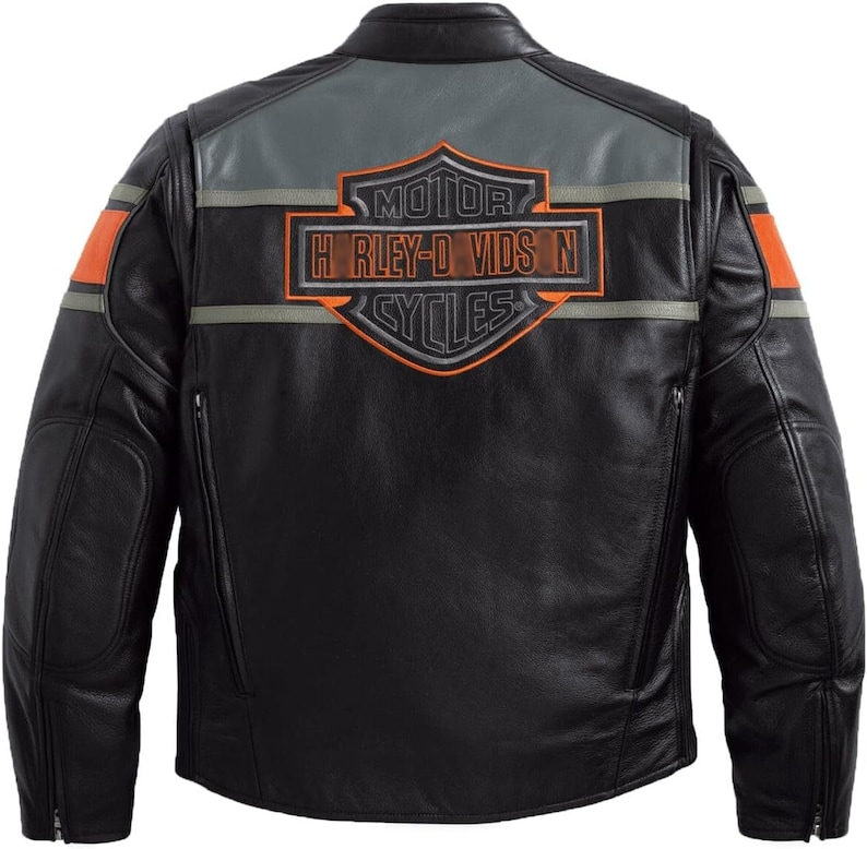 Men's Harley Davidson Motorcycle Cowhide Rumble Dual Tone Colorblock Biker Leather Jacket for Men