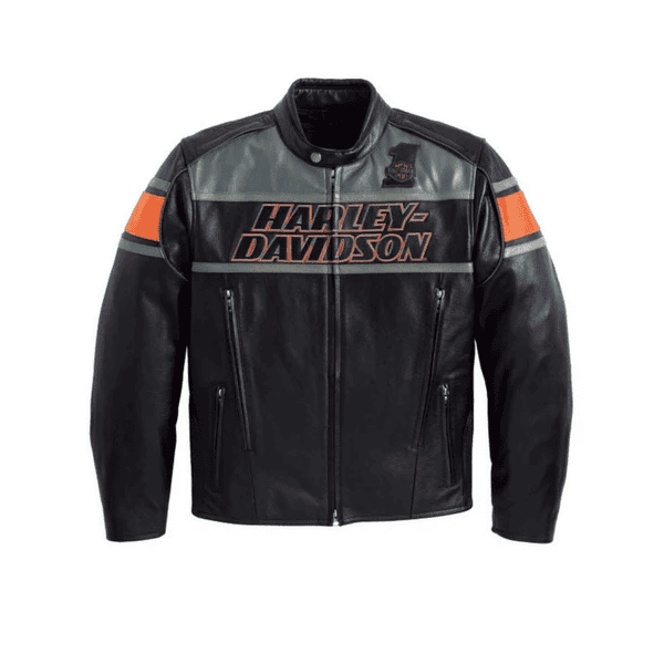 Men's Harley Davidson Motorcycle Cowhide Rumble Dual Tone Colorblock Biker Leather Jacket for Men