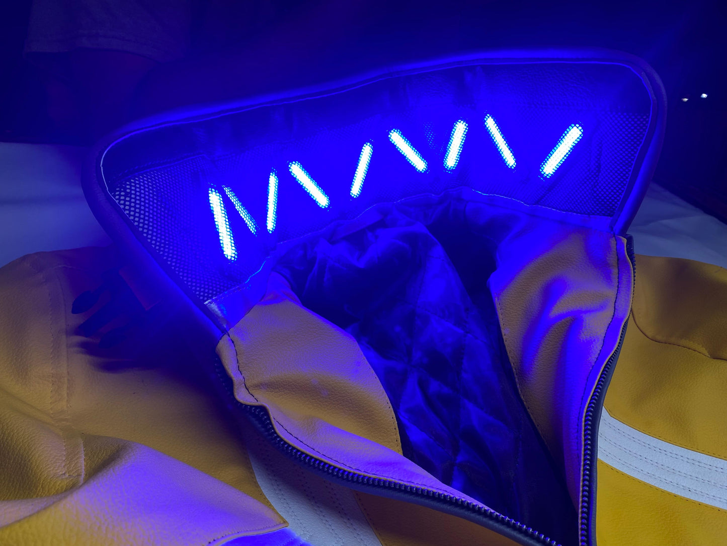 Cyberpunk Edgerunners Futuristic Cosplay Yellow Jacket with LED Illuminated Collar