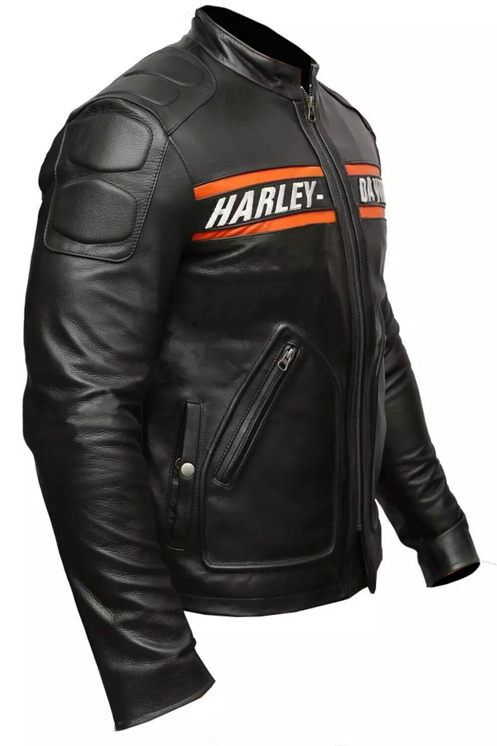 Harley Davidson Motorcycle Victoria Lane Cowhide Black Leather Jacket inspired by Gold Berg