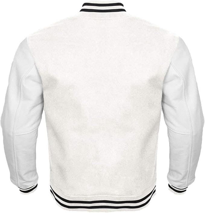 White Wool Varsity Jacket
