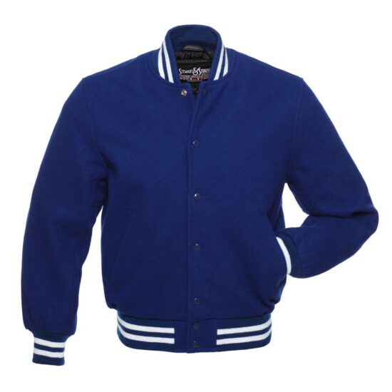 Kayson Royal Blue Wool Varsity Letterman Baseball Jacket for Men