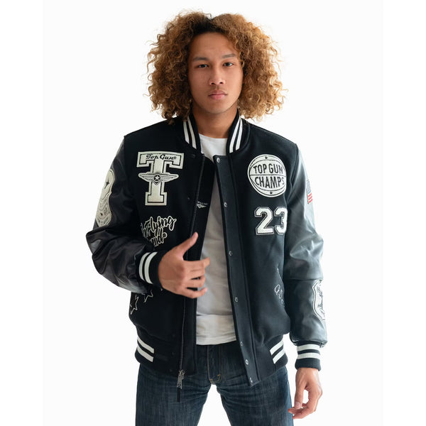 Top Gun Champs Black Varsity Jacket