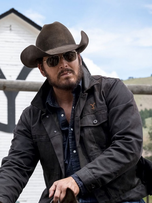 RIP Wheeler Cosplay Yellowstone Black Cotton Jacket for Men