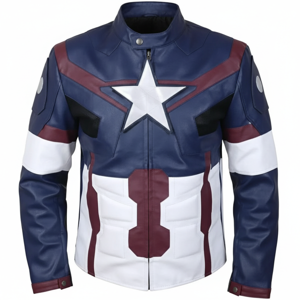 Captain America Cosplay Leather Jacket