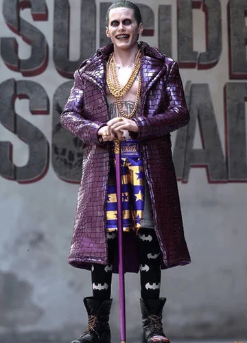 Suicide Squad Inspired Joker Purple Trench Overcoat for Cosplays