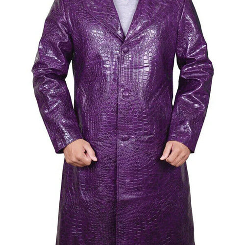 Suicide Squad Inspired Joker Purple Trench Overcoat for Cosplays