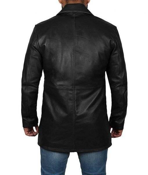 Supernatural Tan Brown 3/4 Long Length Lambskin Leather Overcoat for Men - MNCLeather