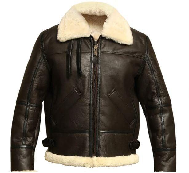 B3 Bomber Military Aviator WWII Cockpit Pilot Real Shearling Bomber Jacket for Men