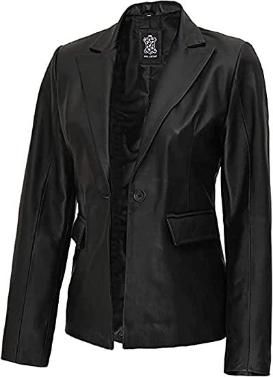 High-Quality Casual Black Genuine Leather Sports Coat for Women - MNCLeather