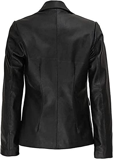 High-Quality Casual Black Genuine Leather Sports Coat for Women - MNCLeather