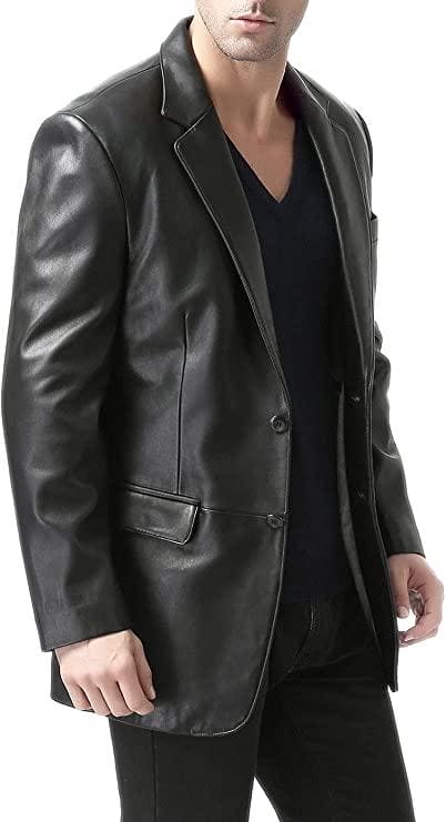 Premium Black Real Lambskin Leather Sports Coat for Formal and Casual Wear - MNCLeather